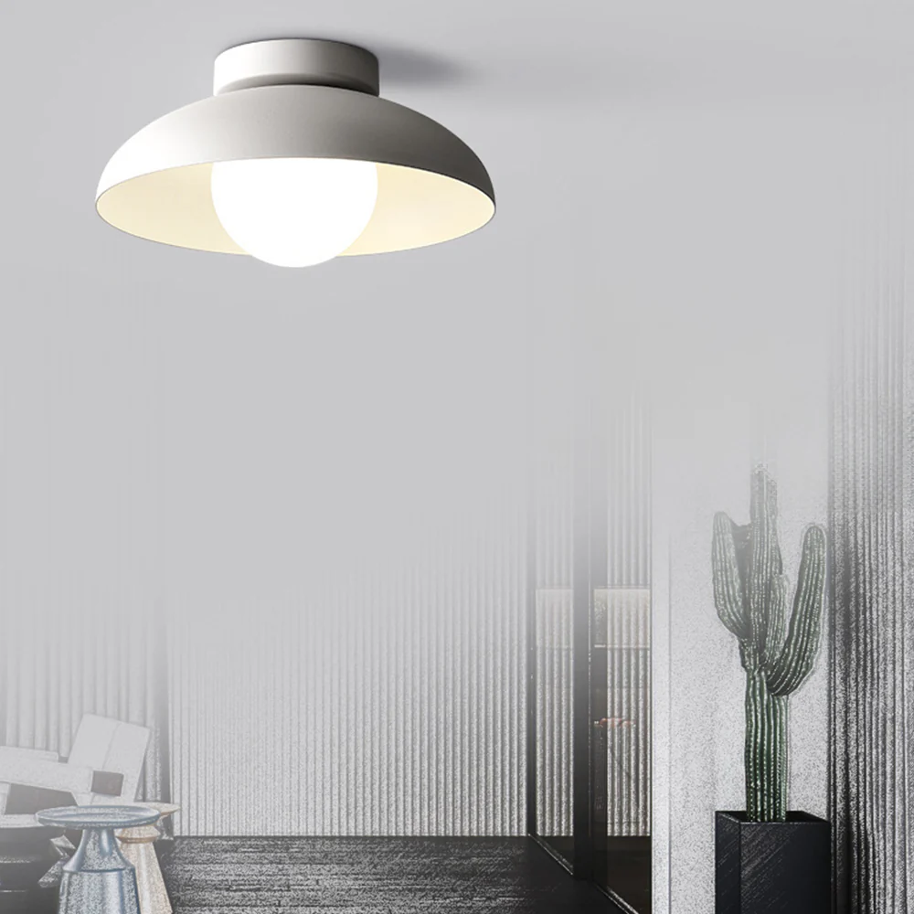 Minimalist White Metal Round Ceiling Light - Image 2