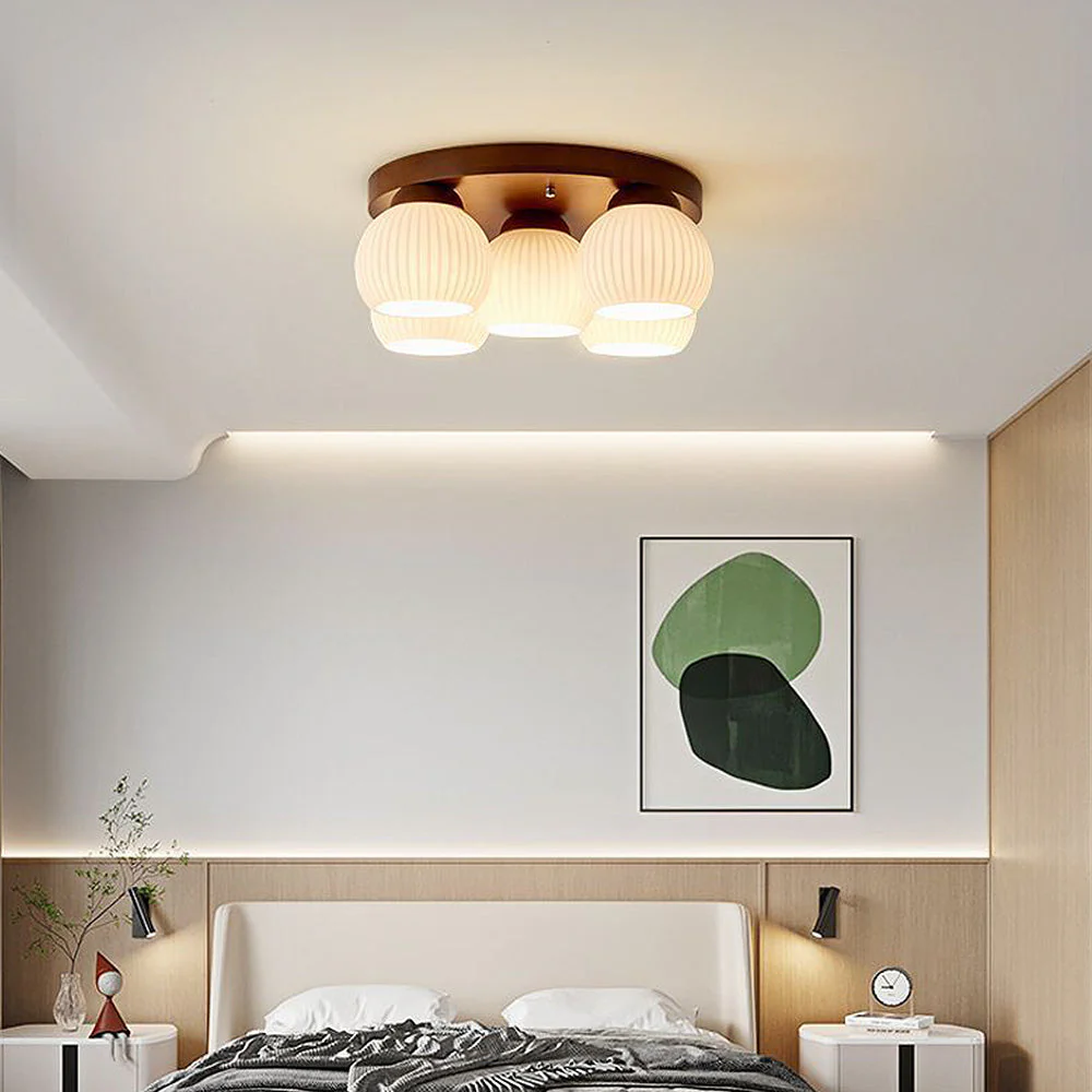 Minimalist Wood Multi-Heads White Ceiling Light - Image 12