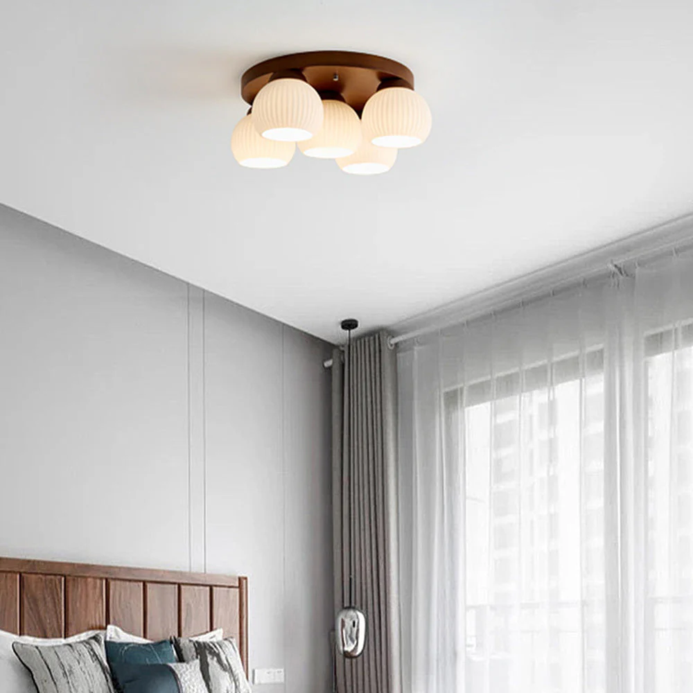 Minimalist Wood Multi-Heads White Ceiling Light - Image 15