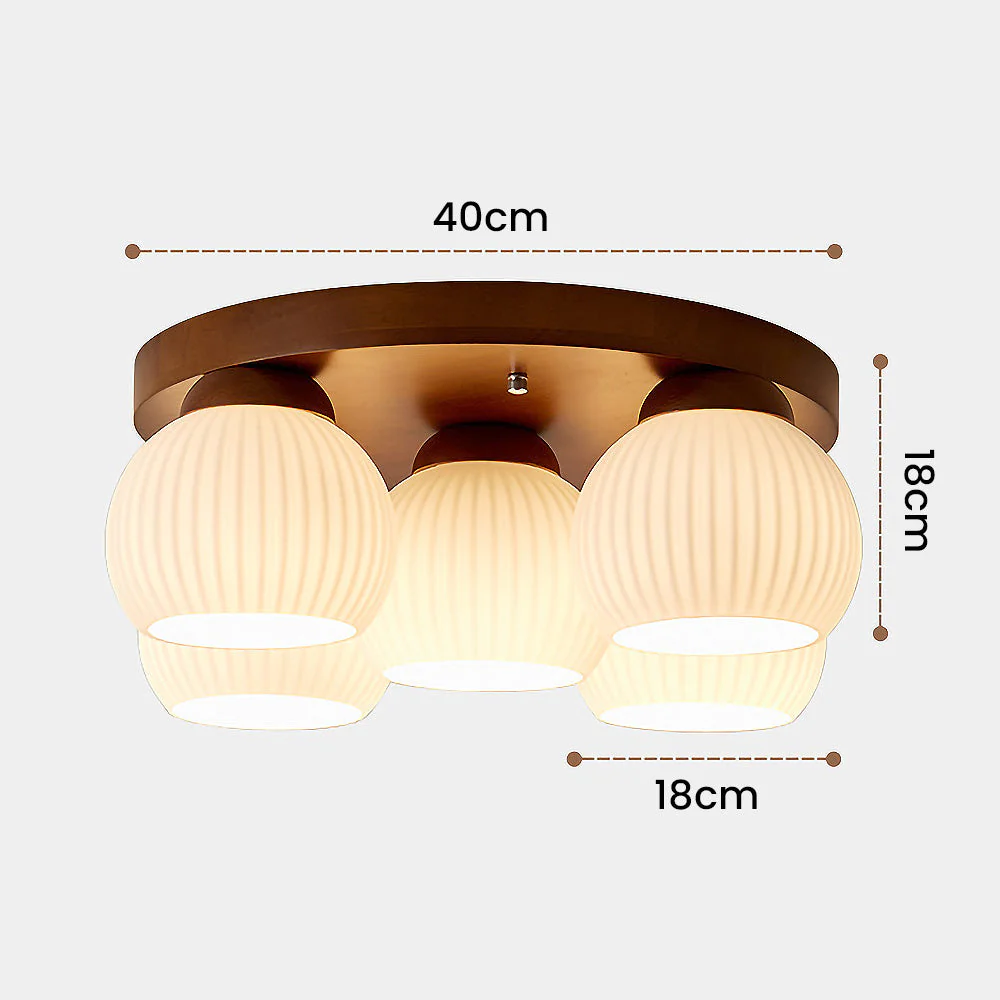 Minimalist Wood Multi-Heads White Ceiling Light - Image 19