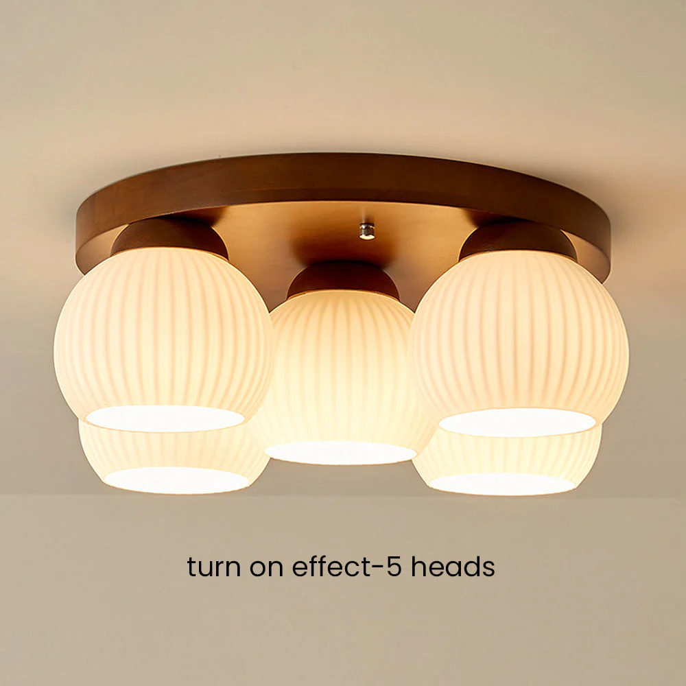 Minimalist Wood Multi-Heads White Ceiling Light - Image 22