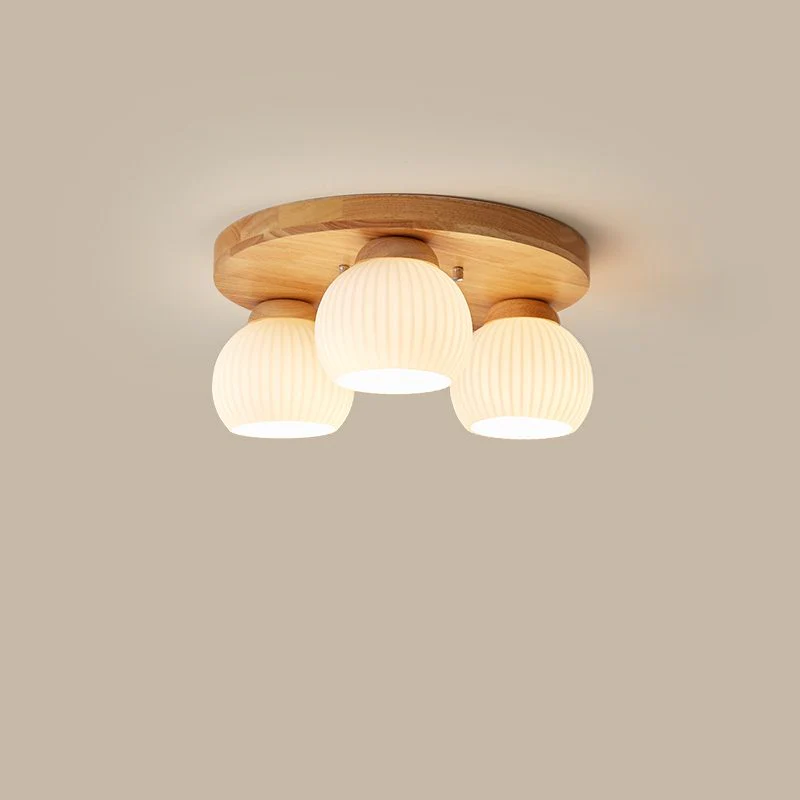 Minimalist Wood Multi-Heads White Ceiling Light - Image 3