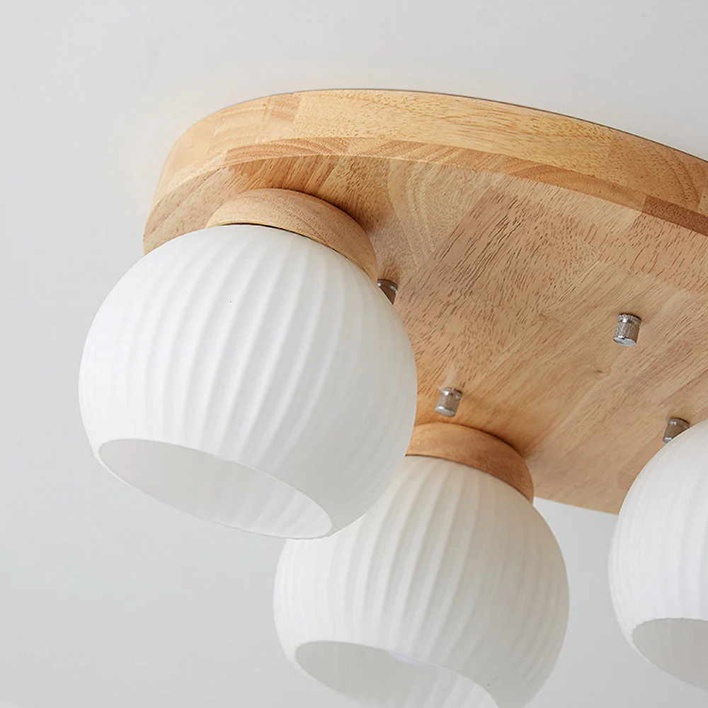 Minimalist Wood Multi-Heads White Ceiling Light - Image 7