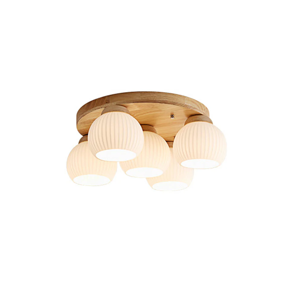 Minimalist Wood Multi-Heads White Ceiling Light - Image 8