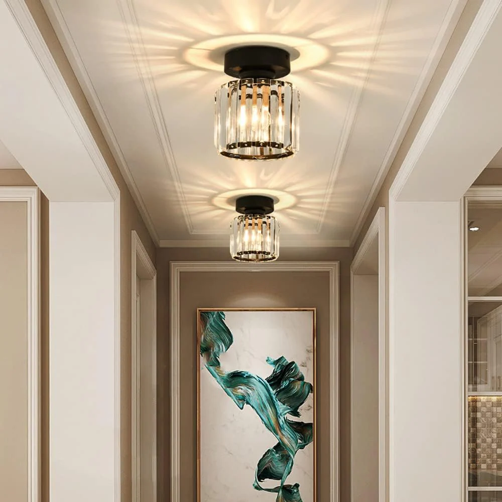 Modern 1-Light Black Hallway Ceiling Light - Image 15