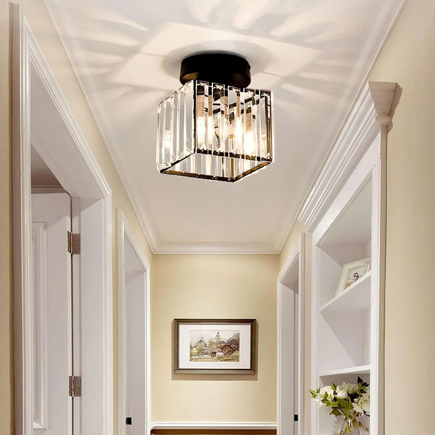 Modern 1-Light Black Hallway Ceiling Light - Image 4