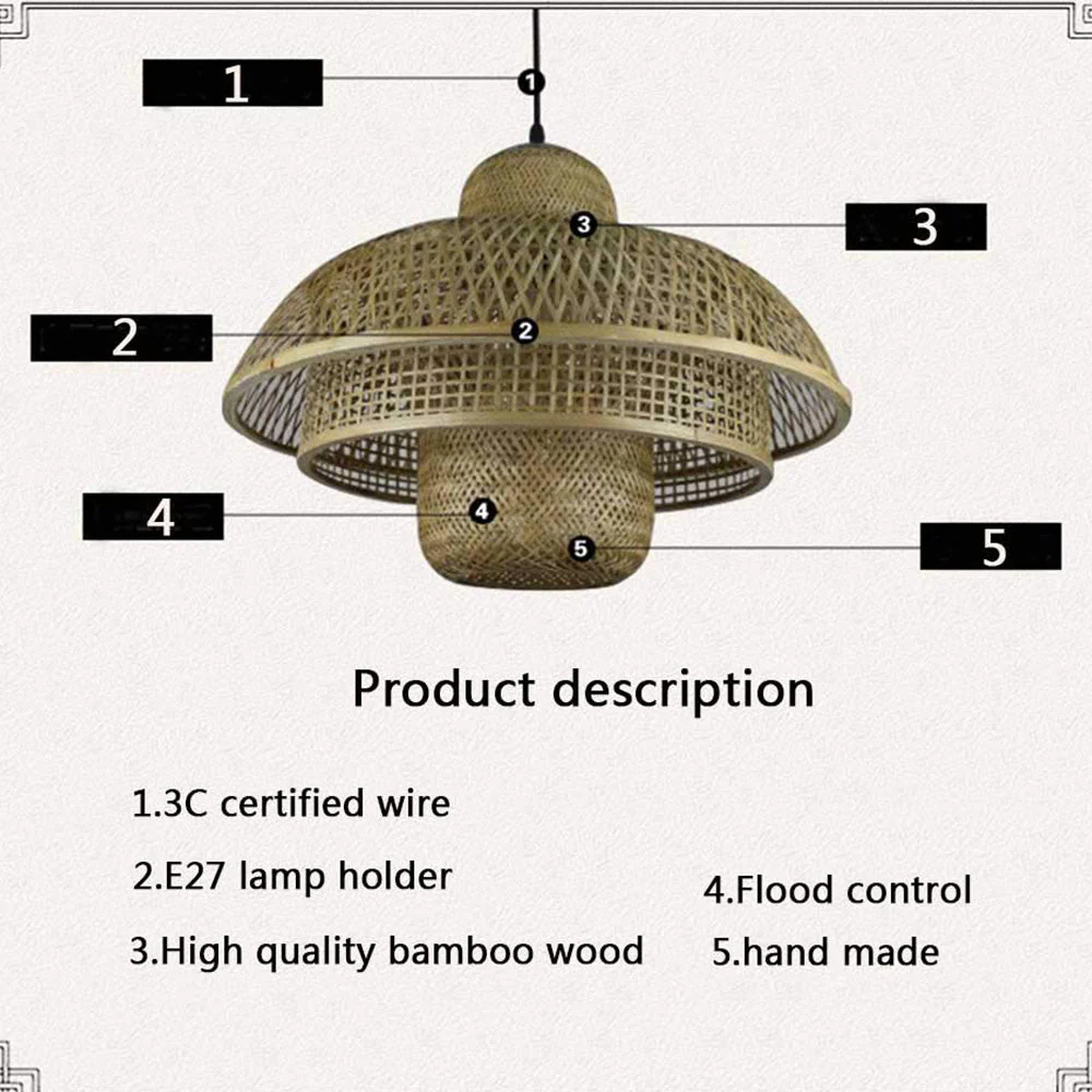 Modern Rattan Dome Latern Pendant Light For Living Room - Image 5