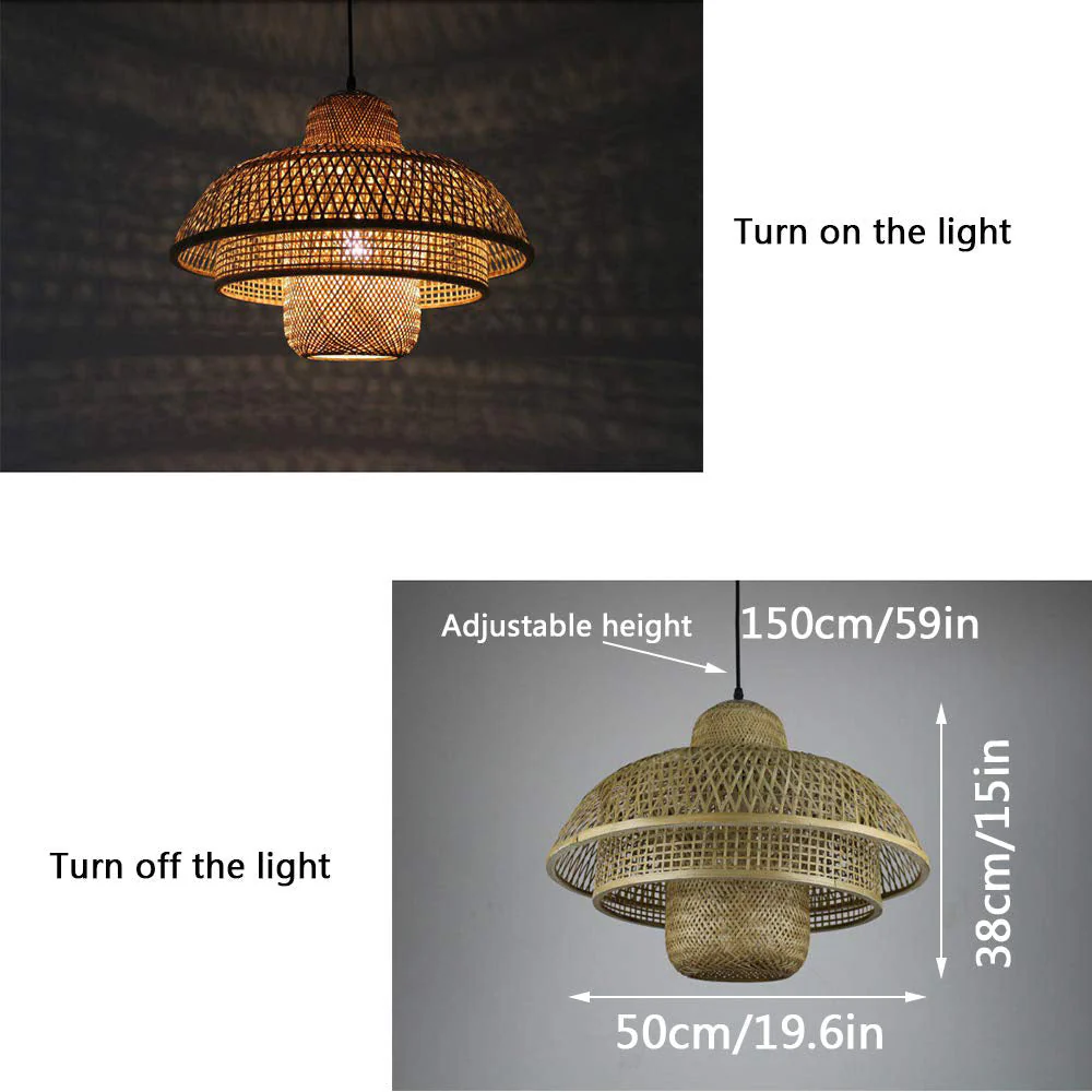 Modern Rattan Dome Latern Pendant Light For Living Room - Image 6