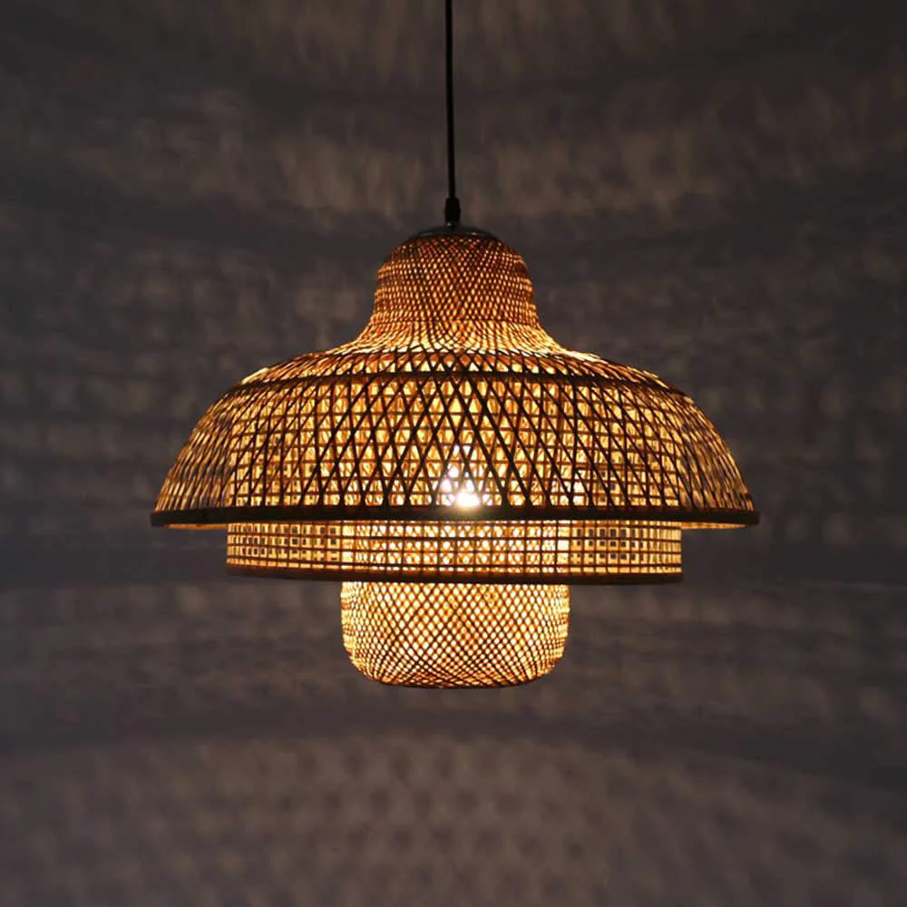 Modern Rattan Dome Latern Pendant Light For Living Room - Image 7