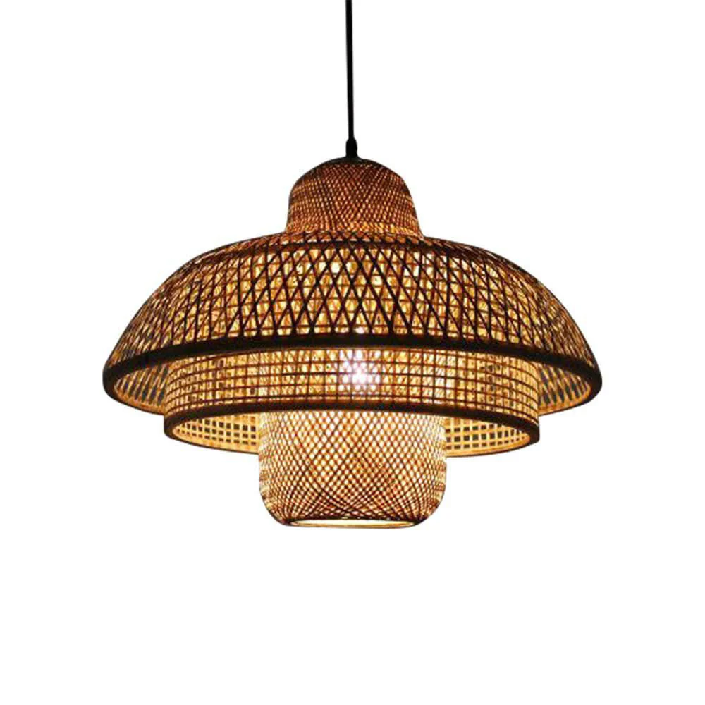 Modern Rattan Dome Latern Pendant Light For Living Room - Image 8