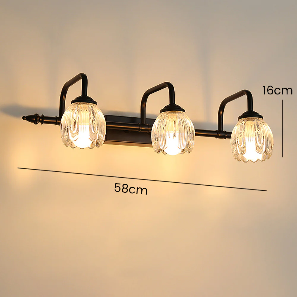 Modern Black Glass Bathroom Vanity Light - Image 3