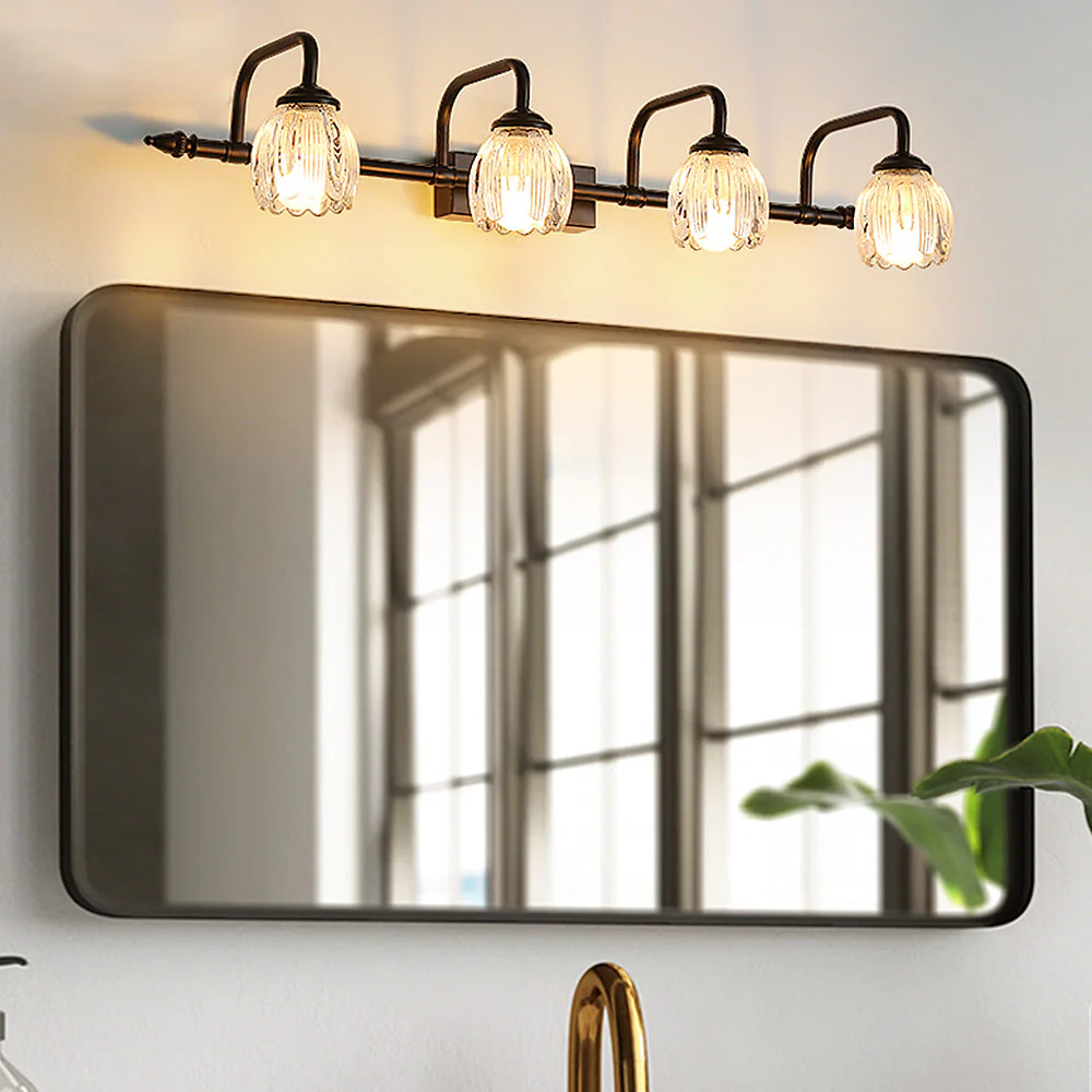 Modern Black Glass Bathroom Vanity Light - Image 4