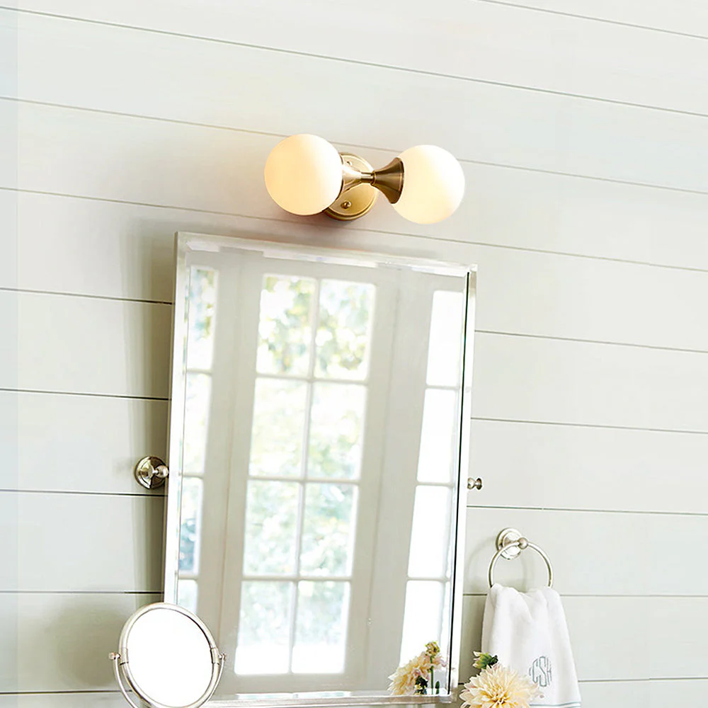 Modern Brass Double Heads Bathroom Vanity Wall Lights - Image 3