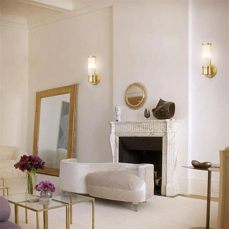 Modern Brass Gold Crystal Wall Sconce - Image 3