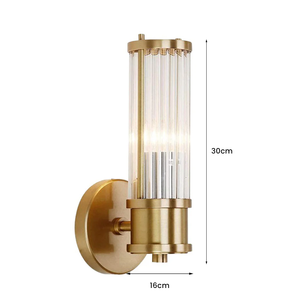 Modern Brass Gold Crystal Wall Sconce - Image 4
