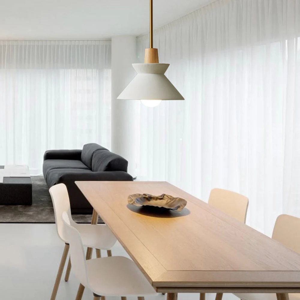 Modern White Concrete Cone Pendant Light - Image 10