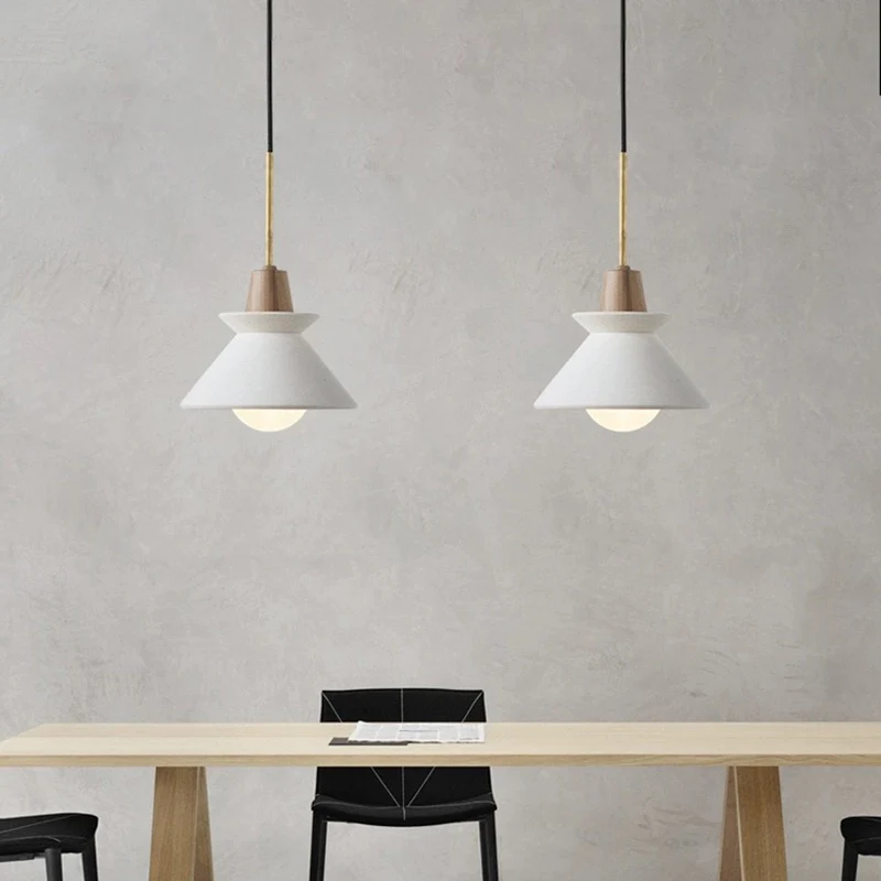 Modern White Concrete Cone Pendant Light - Image 11