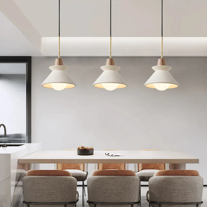 Modern White Concrete Cone Pendant Light - Image 12