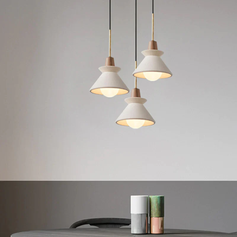 Modern White Concrete Cone Pendant Light - Image 13