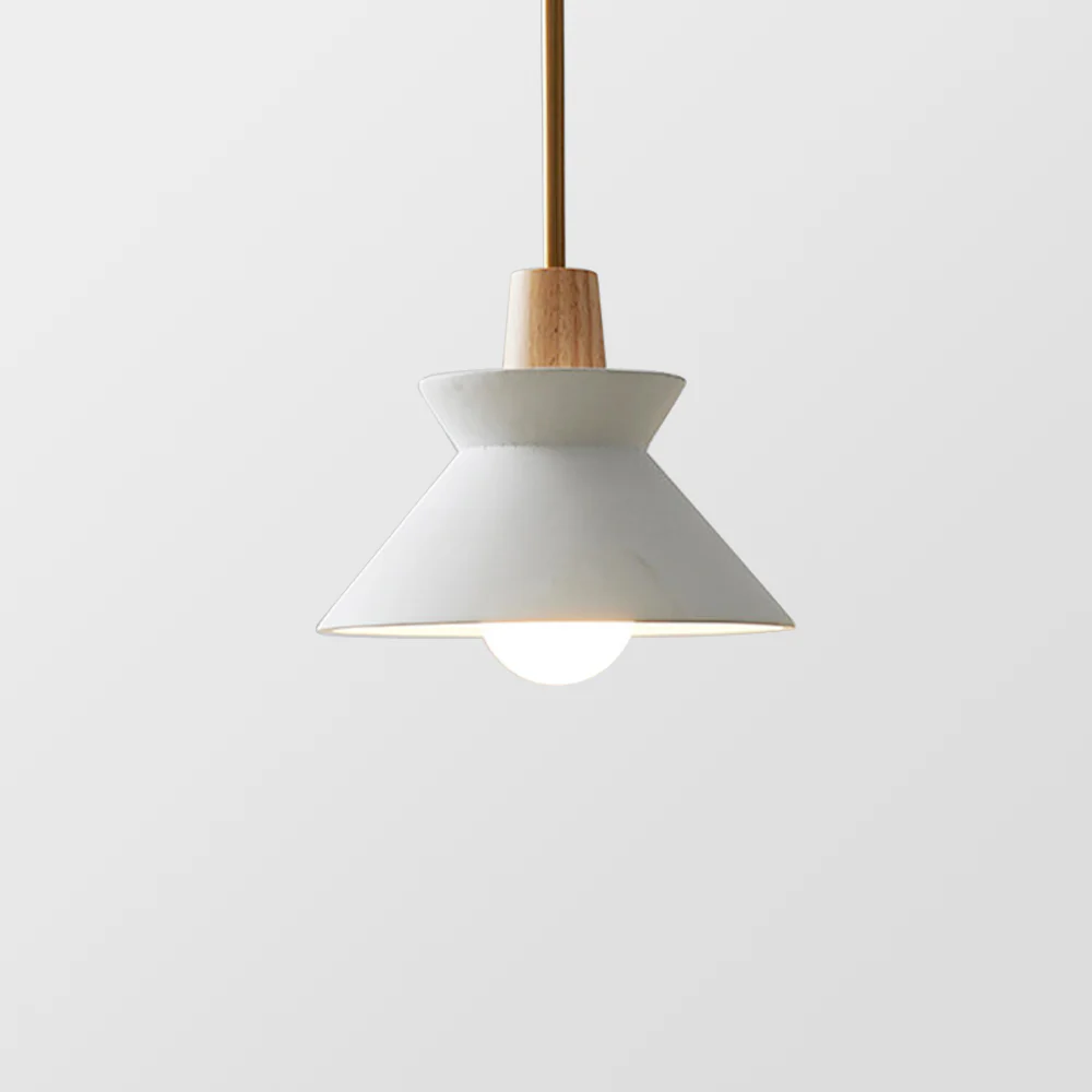 Modern White Concrete Cone Pendant Light - Image 15