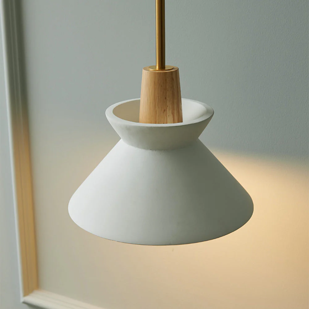Modern White Concrete Cone Pendant Light - Image 16