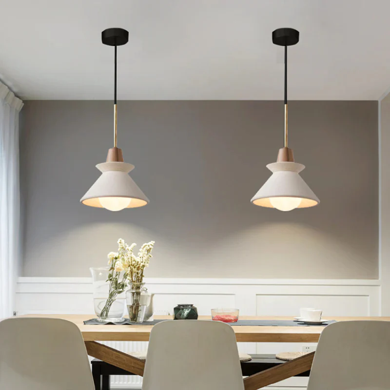 Modern White Concrete Cone Pendant Light - Image 19