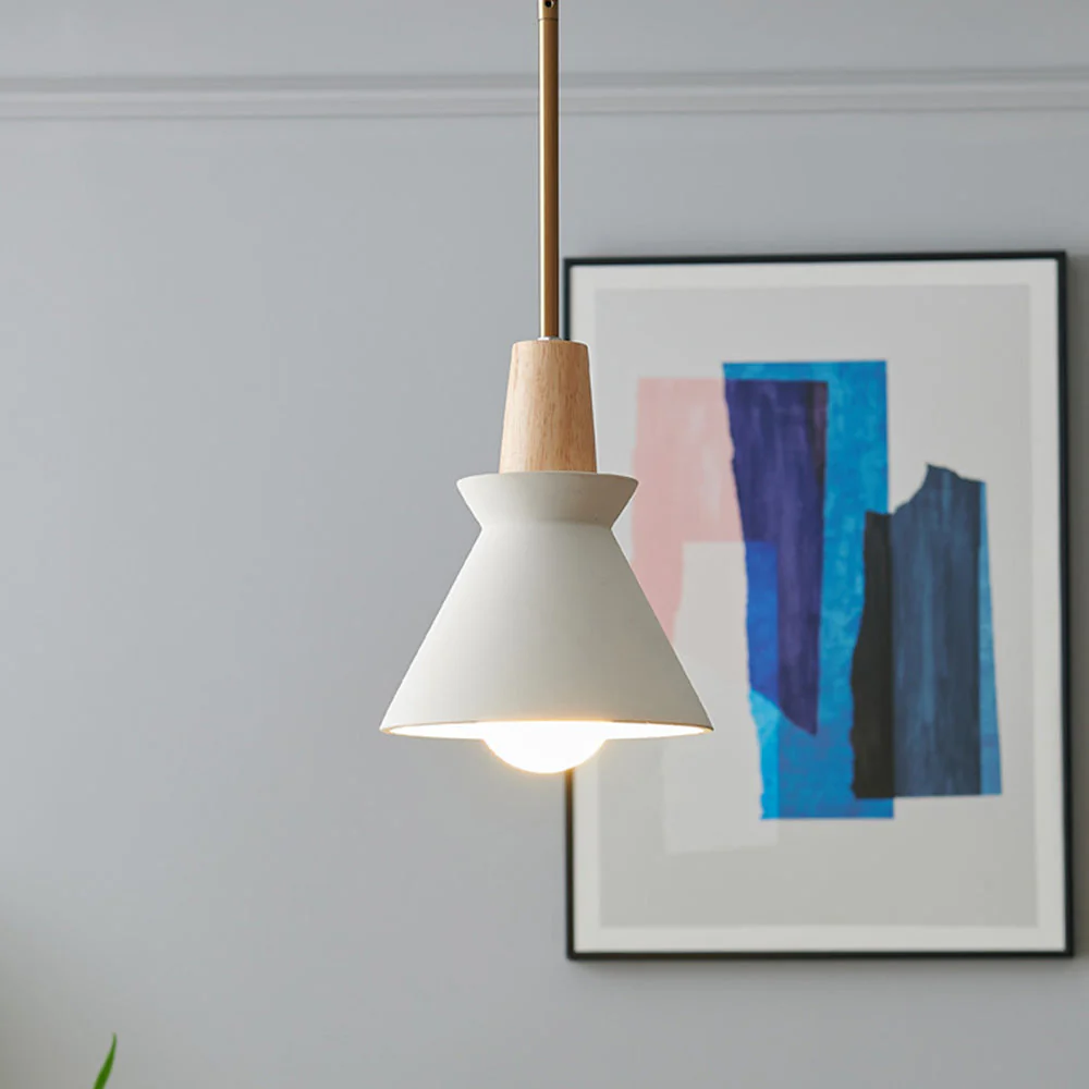 Modern White Concrete Cone Pendant Light - Image 21