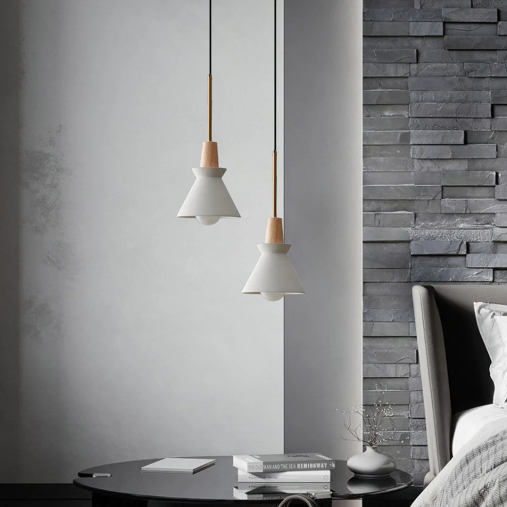 Modern White Concrete Cone Pendant Light - Image 23