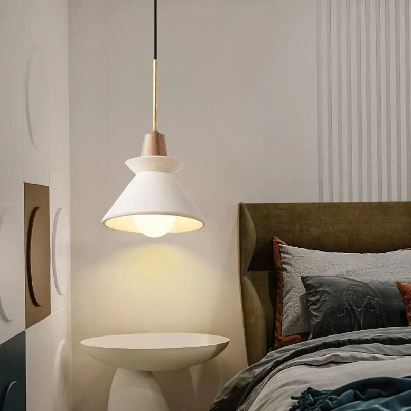 Modern White Concrete Cone Pendant Light - Image 5