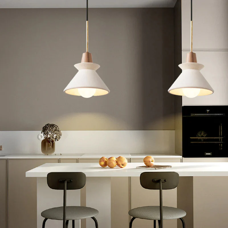 Modern White Concrete Cone Pendant Light - Image 8