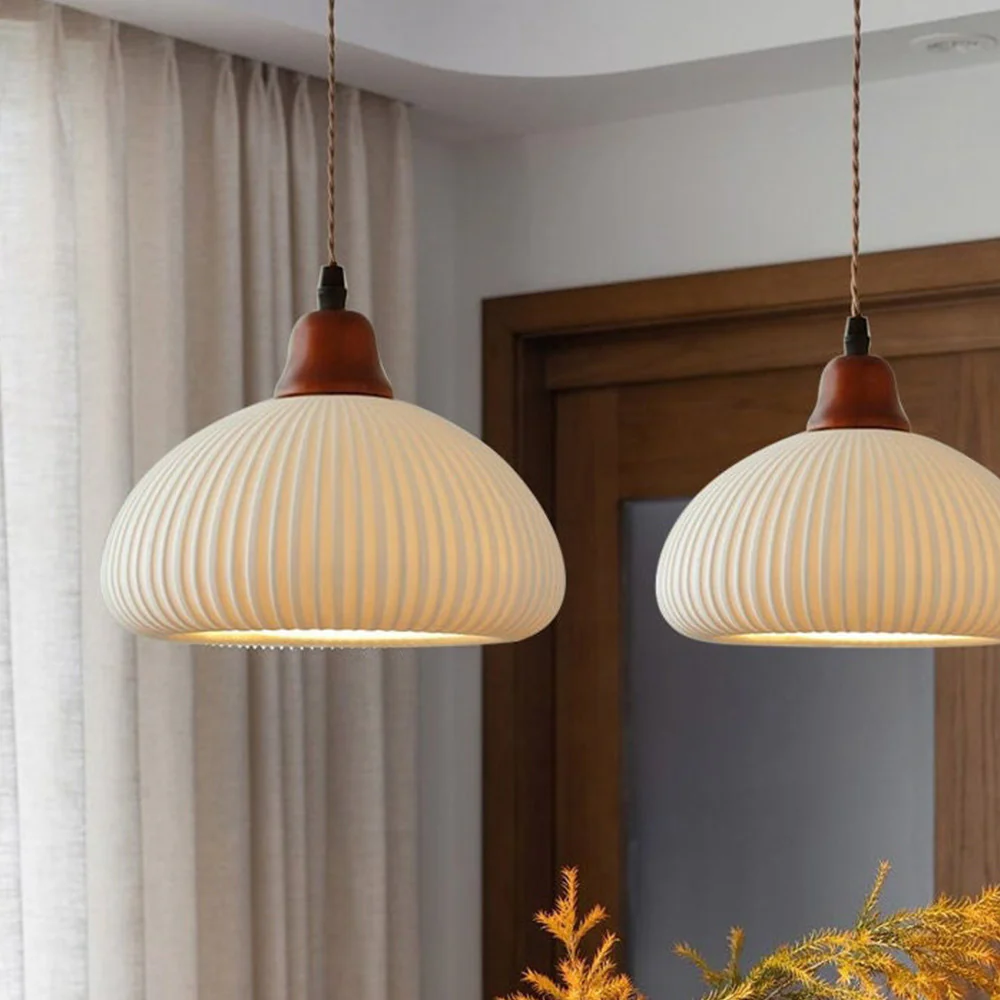 Vintage Nordic Ceramic White Pendant Light For Dining Room - Image 10