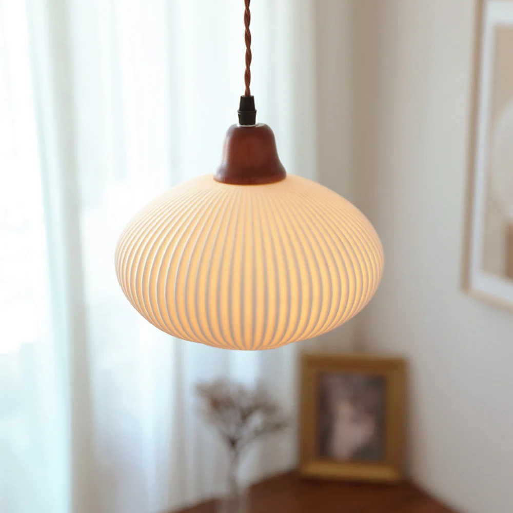 Vintage Nordic Ceramic White Pendant Light For Dining Room - Image 11