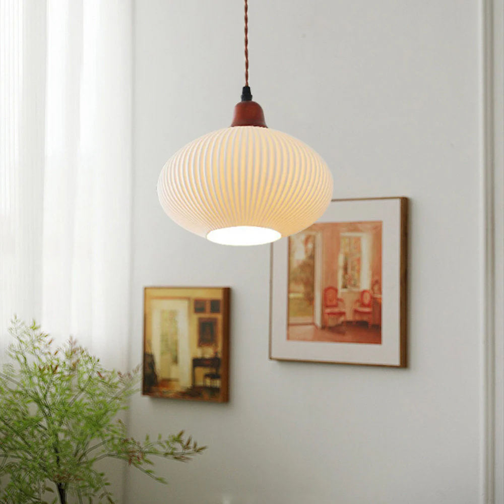Vintage Nordic Ceramic White Pendant Light For Dining Room - Image 13