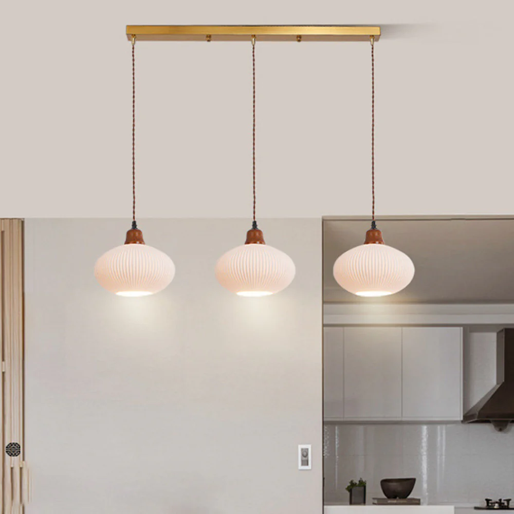 Vintage Nordic Ceramic White Pendant Light For Dining Room - Image 18