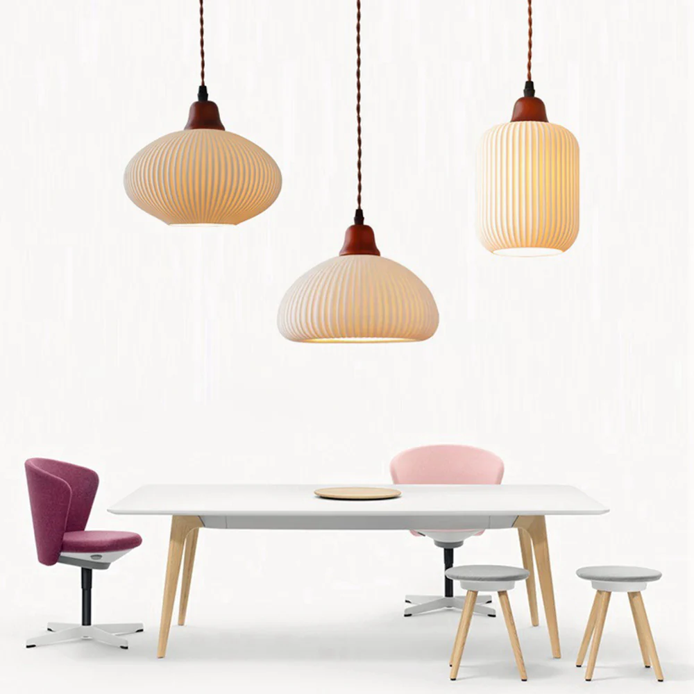Vintage Nordic Ceramic White Pendant Light For Dining Room - Image 20