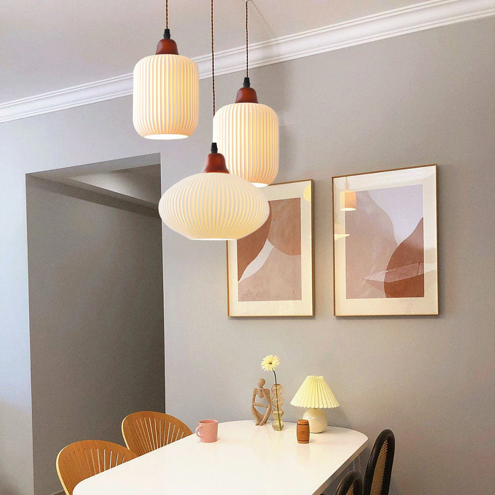 Vintage Nordic Ceramic White Pendant Light For Dining Room - Image 21