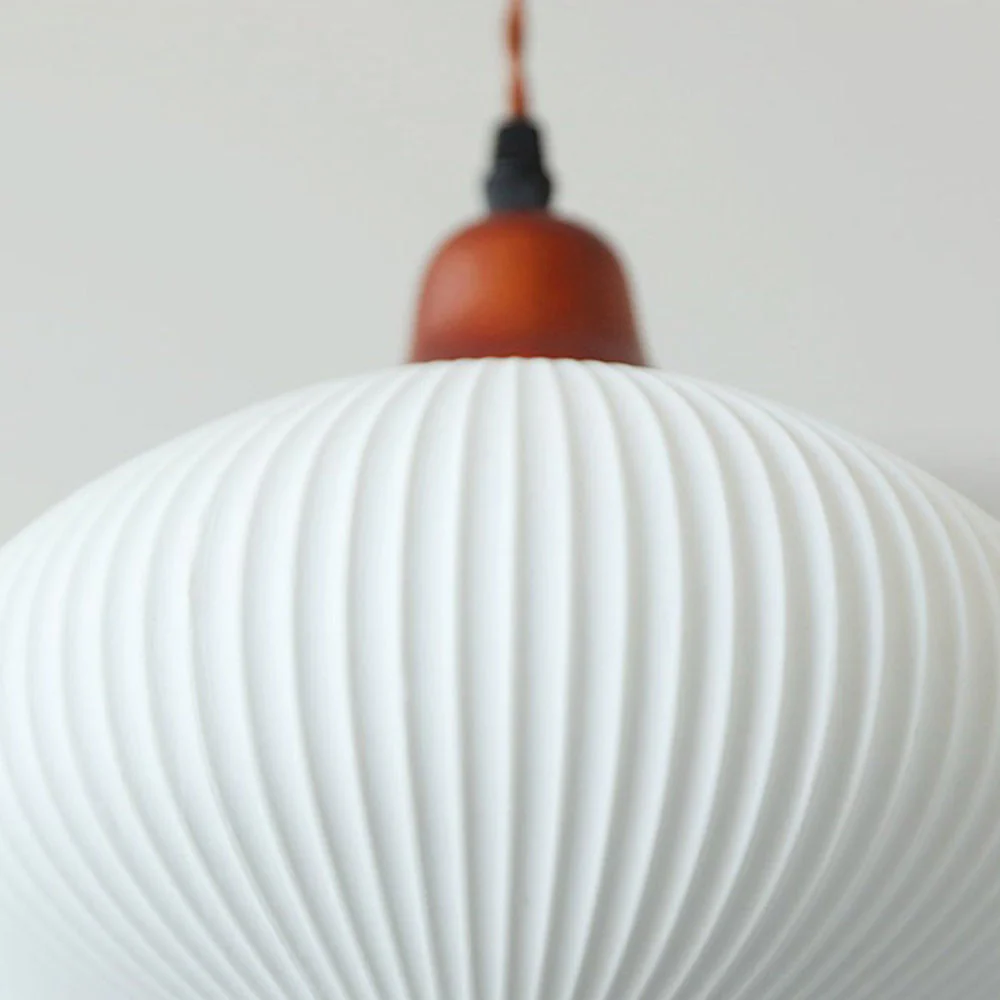 Vintage Nordic Ceramic White Pendant Light For Dining Room - Image 22