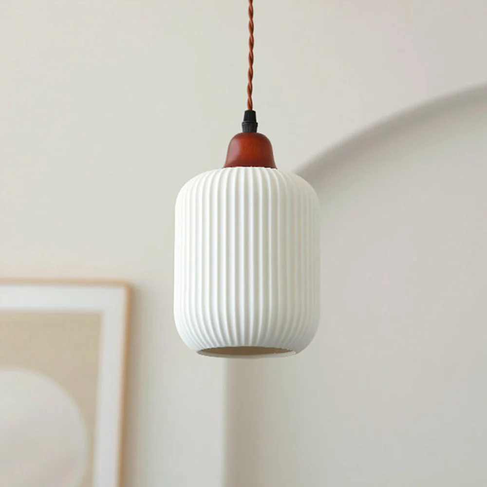 Vintage Nordic Ceramic White Pendant Light For Dining Room - Image 3