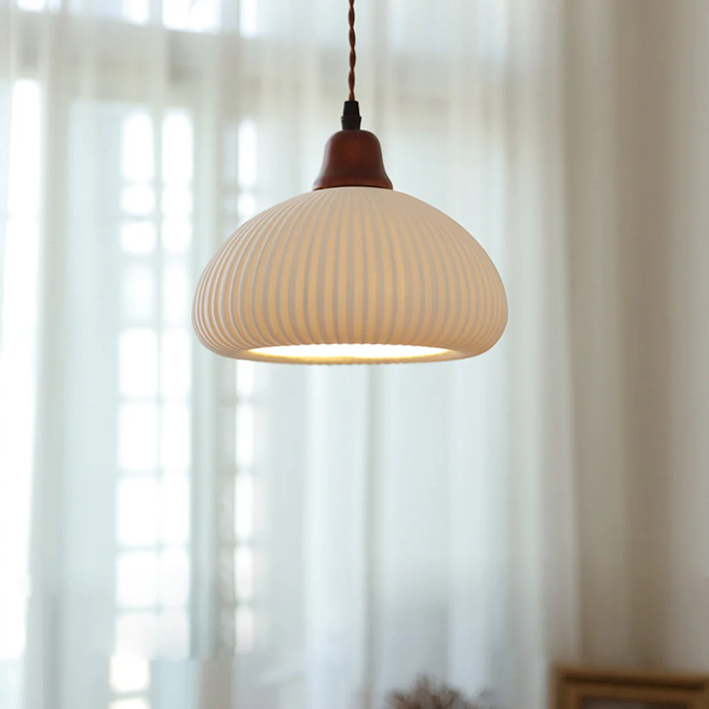 Vintage Nordic Ceramic White Pendant Light For Dining Room - Image 6