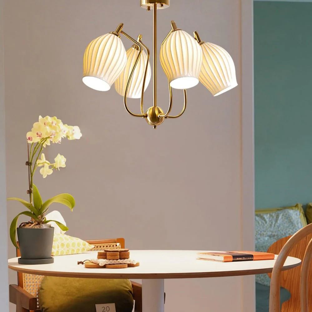 Modern Ceramics Flower shaped Warm Chandelier - Image 4