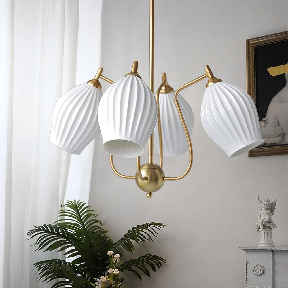 Modern Ceramics Flower shaped Warm Chandelier - Image 8