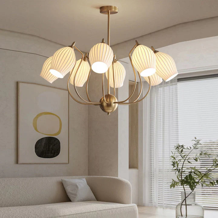 Modern Ceramics Flower shaped Warm Chandelier - Image 9