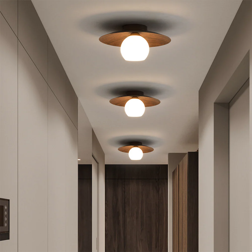 Modern Natural Wood Bedroom Ceiling Lamps - Image 2