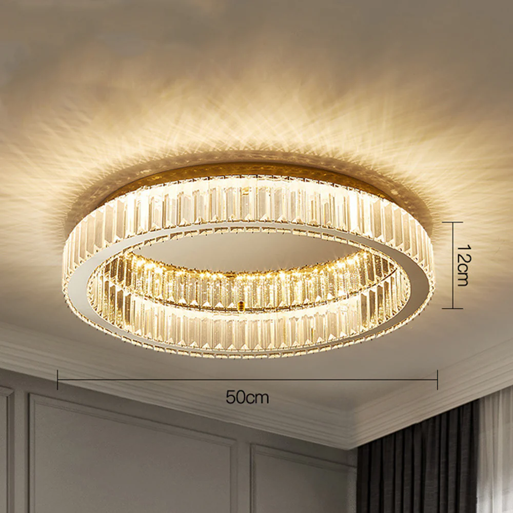 Modern Circle Gold Crystal Ceiling Light - Image 12