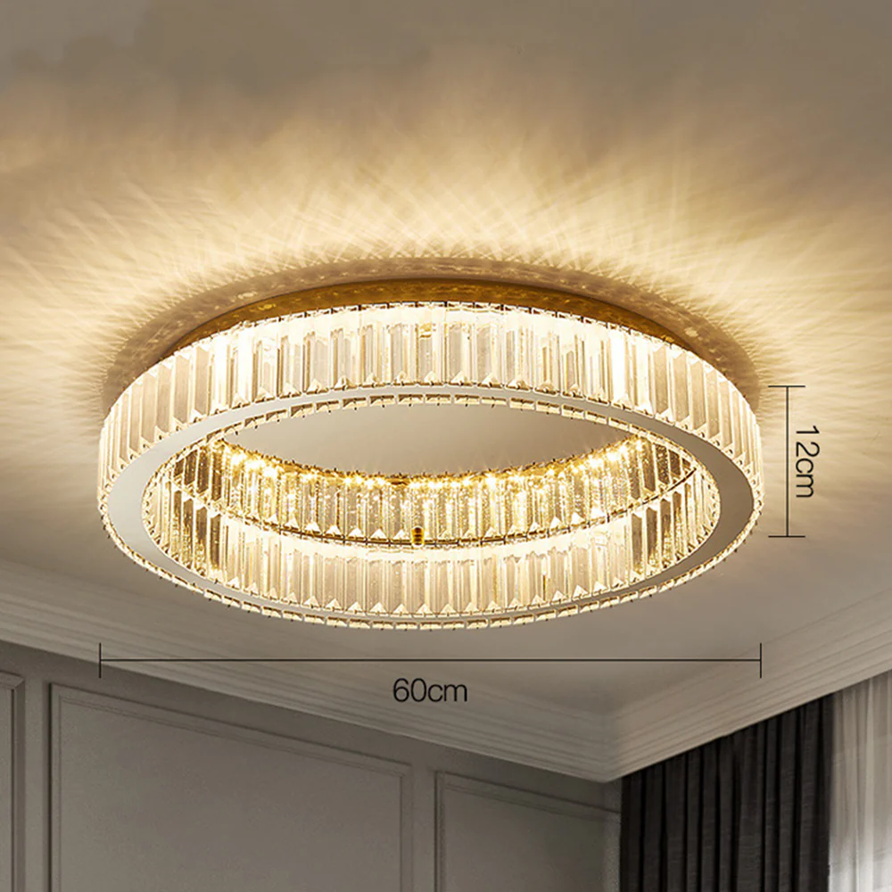 Modern Circle Gold Crystal Ceiling Light - Image 13