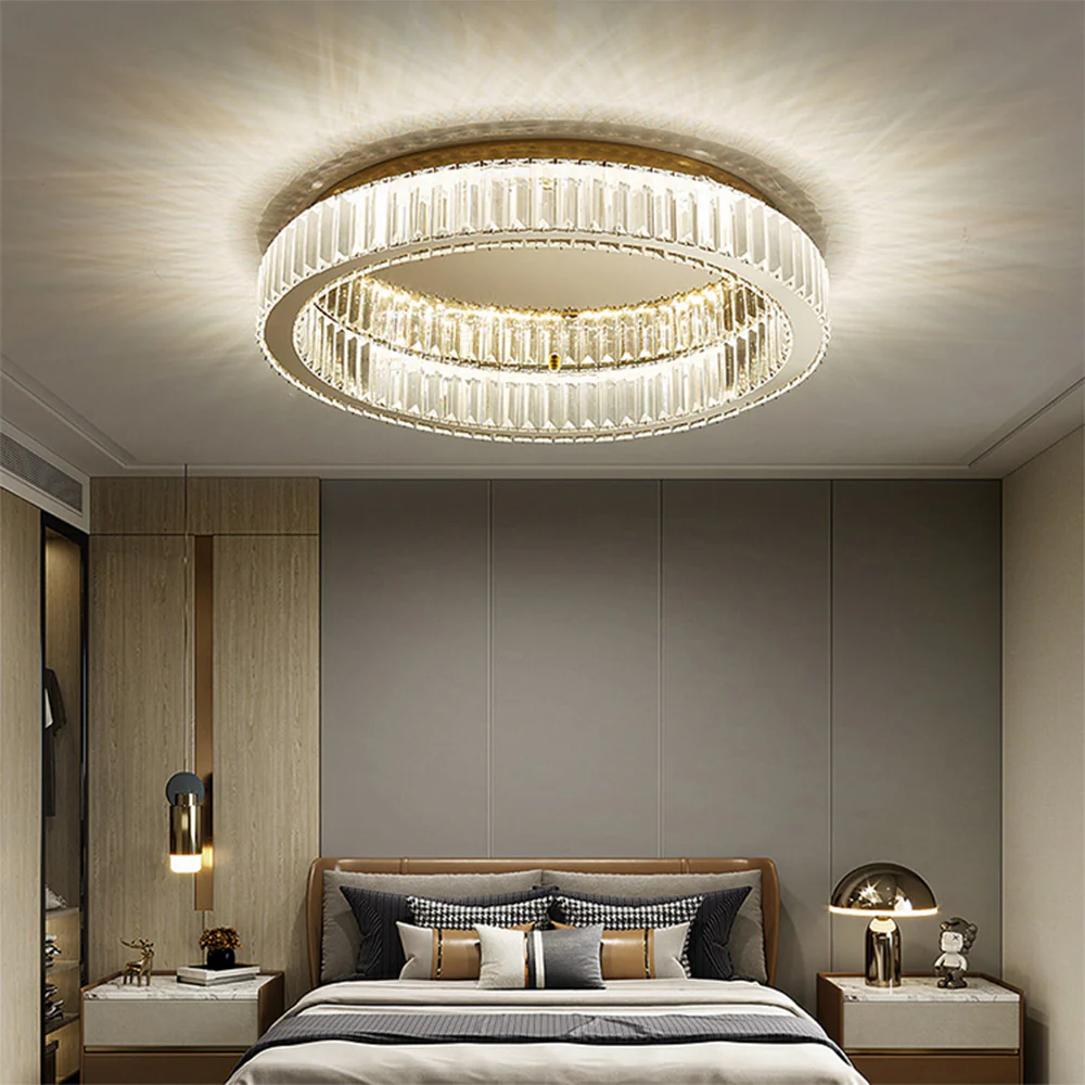 Modern Circle Gold Crystal Ceiling Light - Image 3