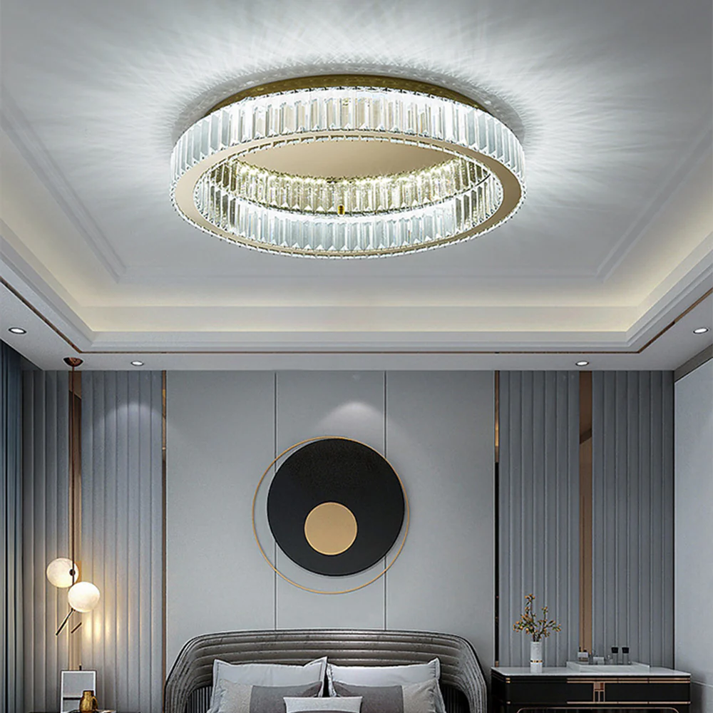 Modern Circle Gold Crystal Ceiling Light - Image 9