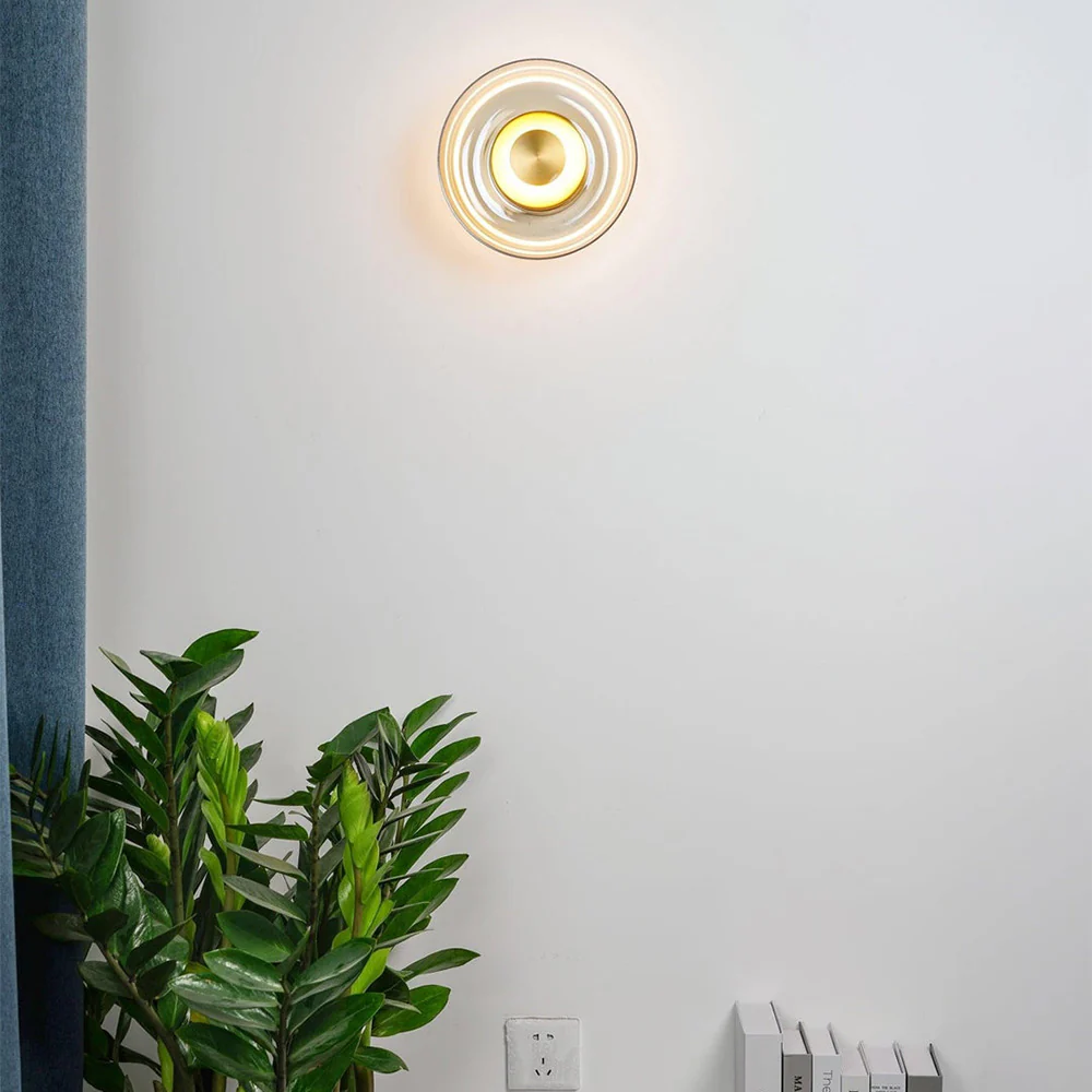 Modern Clear Round LED Glass Wall Sconce - Image 15