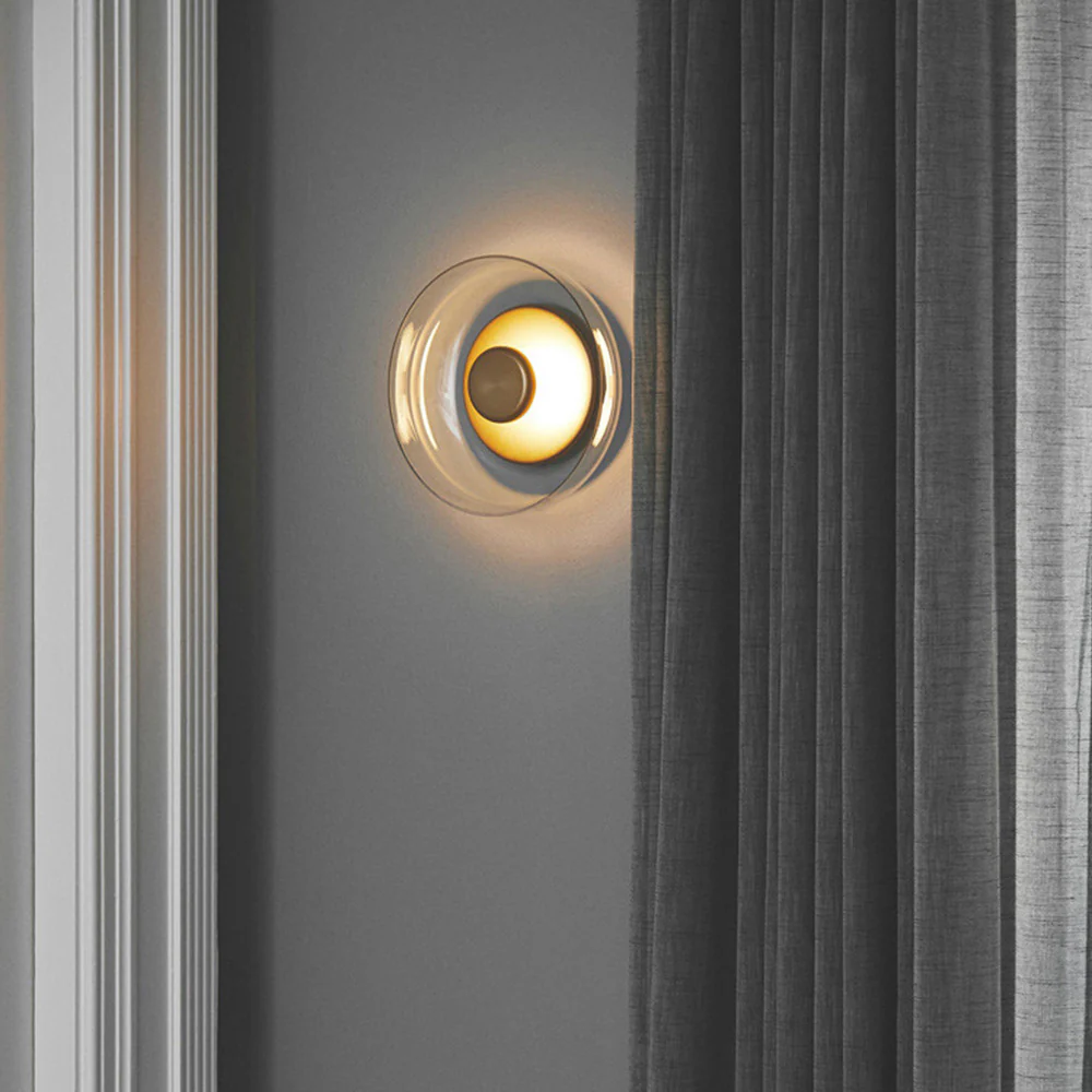 Modern Clear Round LED Glass Wall Sconce - Image 21