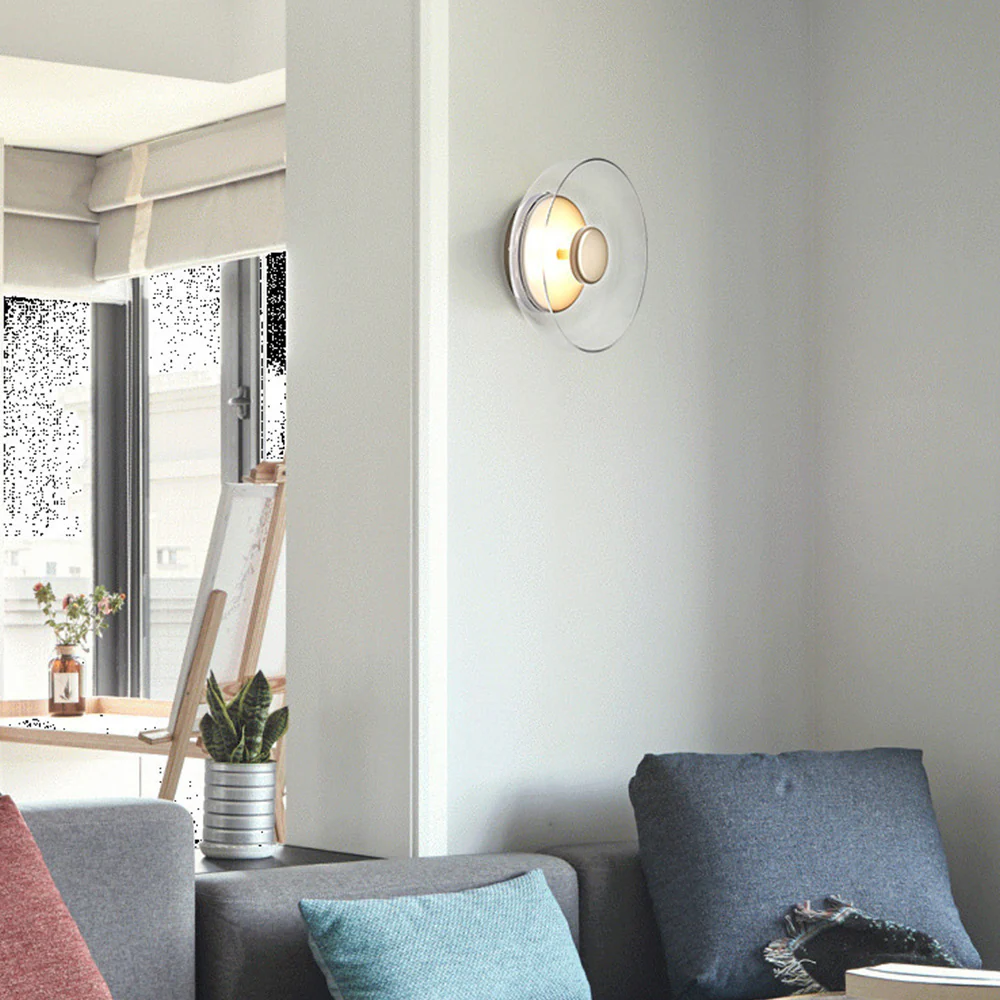 Modern Clear Round LED Glass Wall Sconce - Image 22